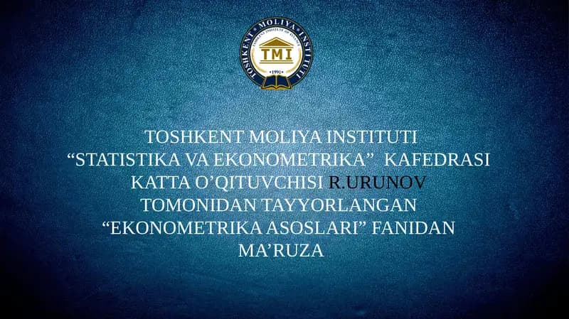 Ekonometrika asoslari
