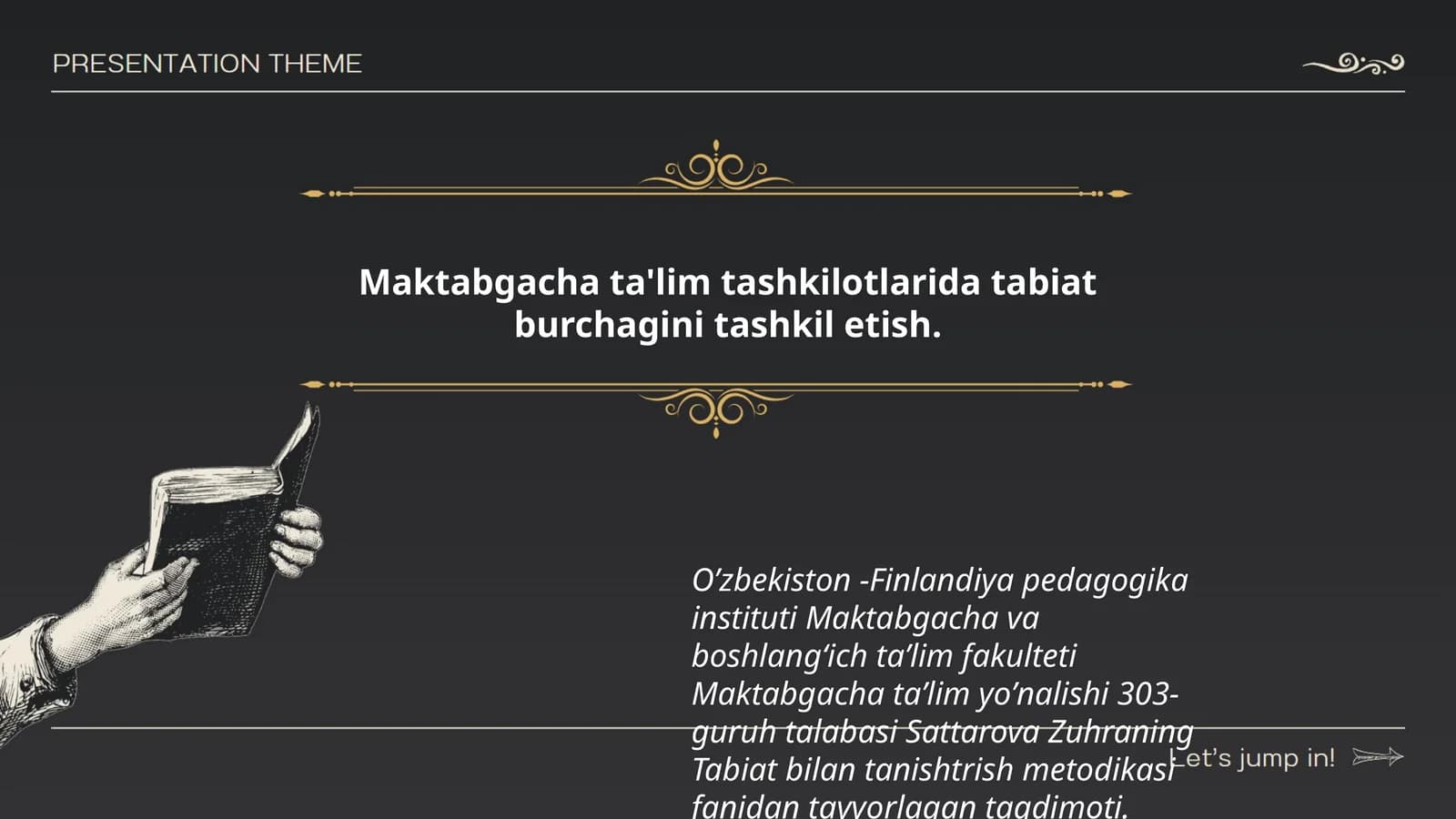 Maktabgacha ta'lim tashkilotlarida tabiat burchagini tashkil etish