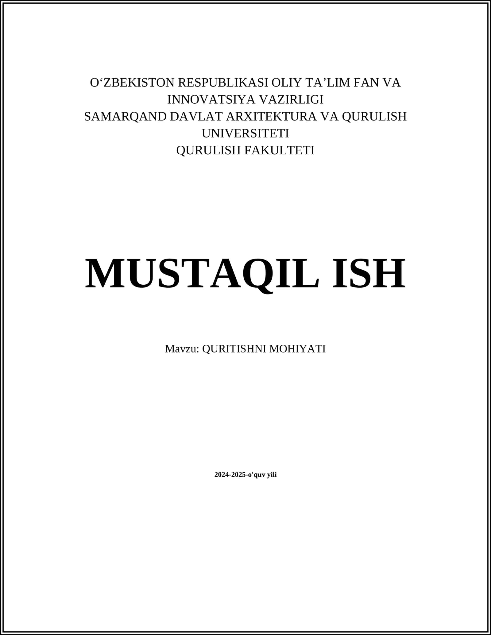 QURITISHNI MOHIYATI