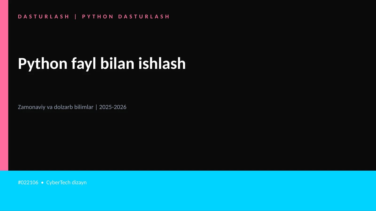 DASTURLASH | PYTHON DASTURLASH