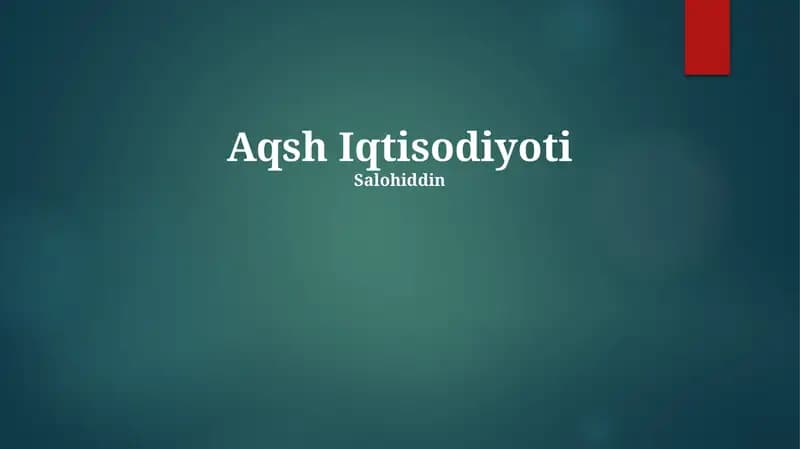Aqsh Iqtisodiyoti