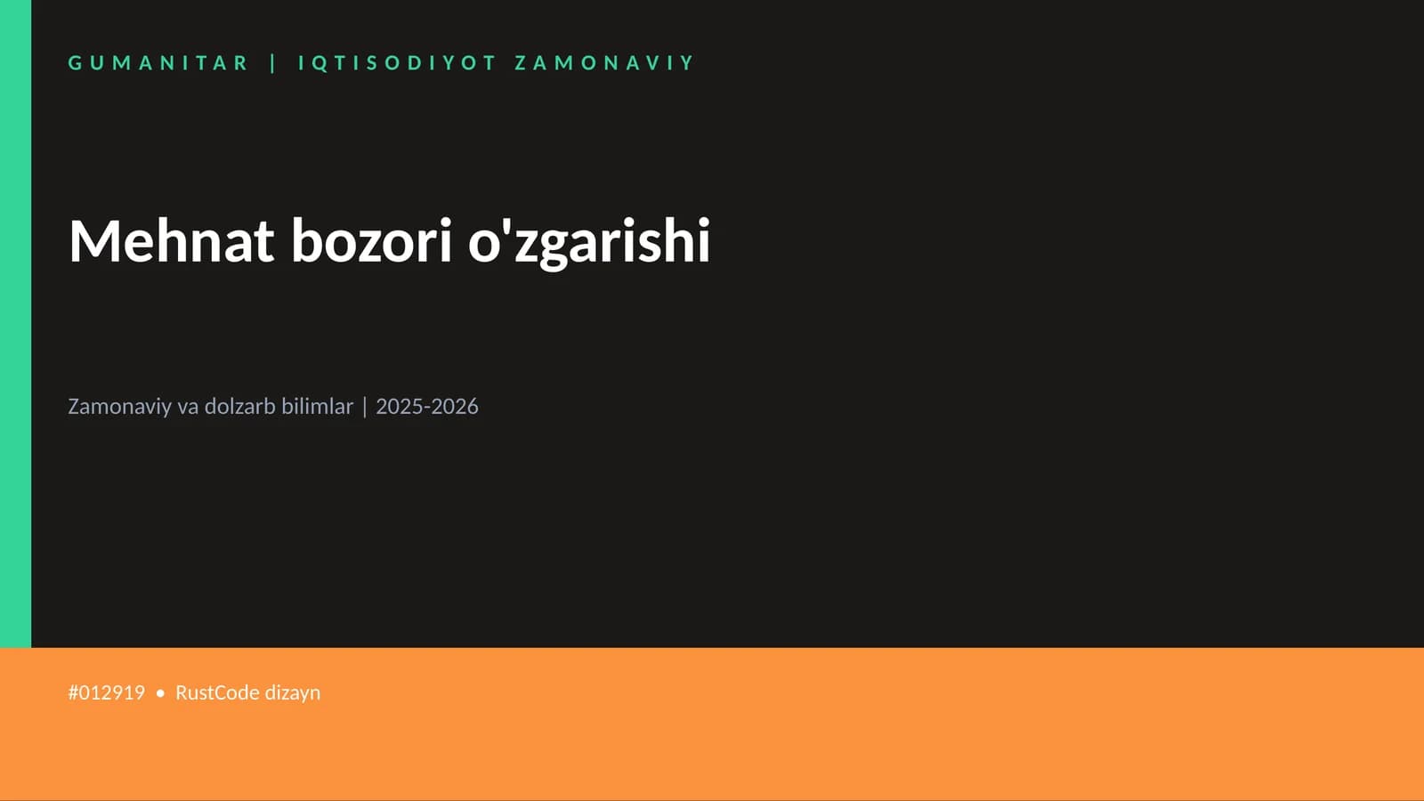 Mehnat bozori o'zgarishi