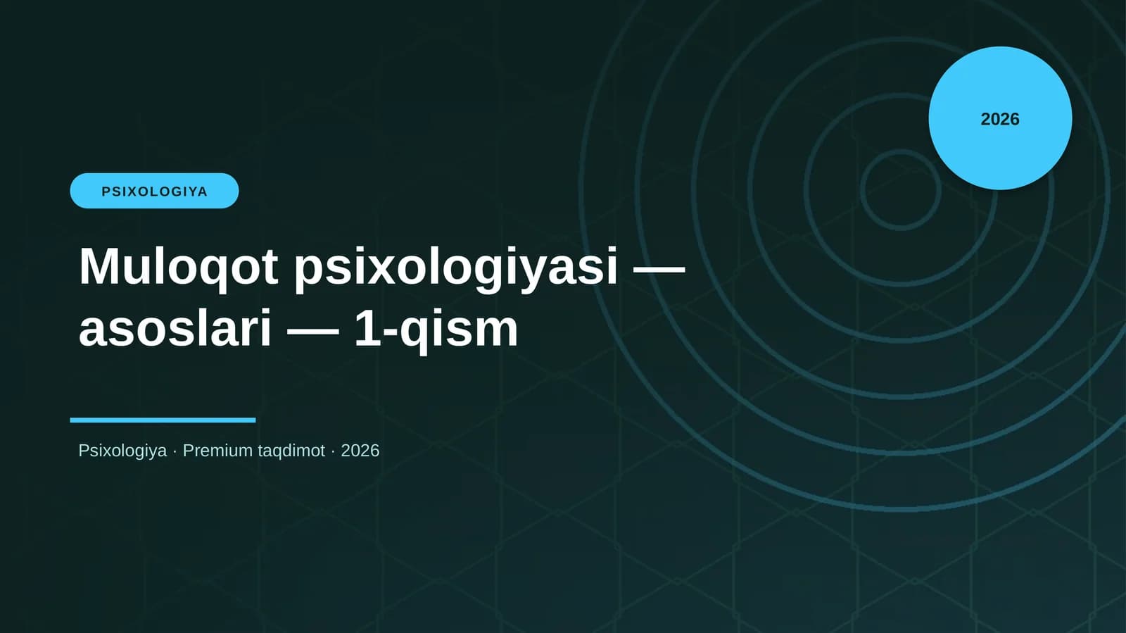 Muloqot psixologiyasi — asoslari — 1-qism