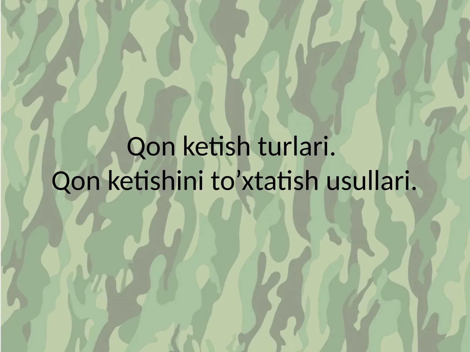 Qon ketish turlari