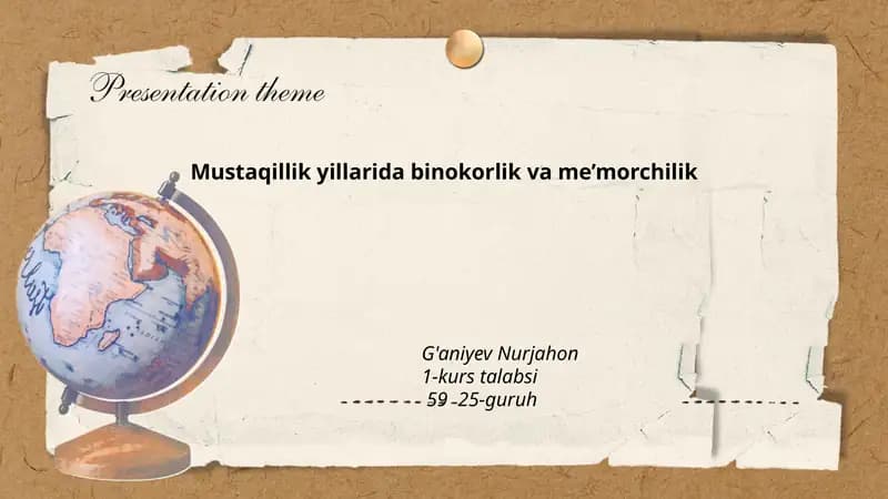 Mustaqillik yillarida binokorlik va me’morchilik