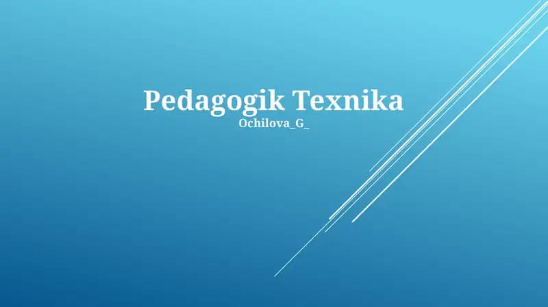Pedagogik Texnika