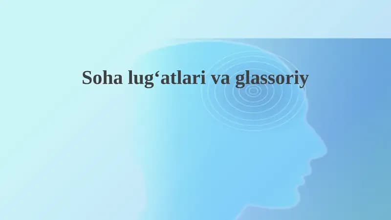 Soha lug'atlari va glossariylari