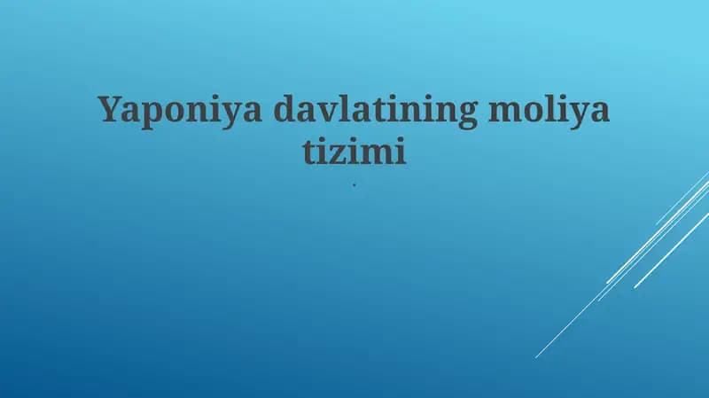 Yaponiyaning moliyaviy tizimi