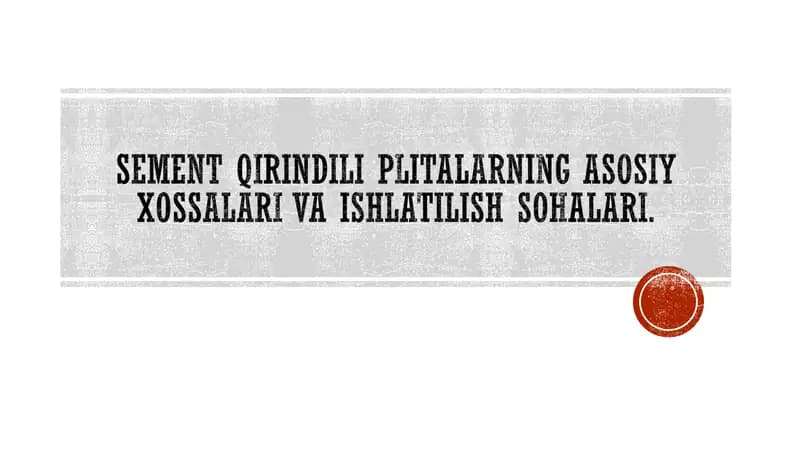 Sement qirindili Plitalar