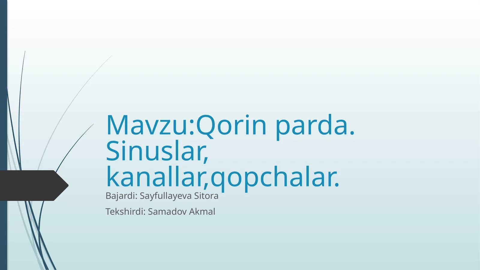 Qorin parda. Sinuslar, kanallar,qopchalar