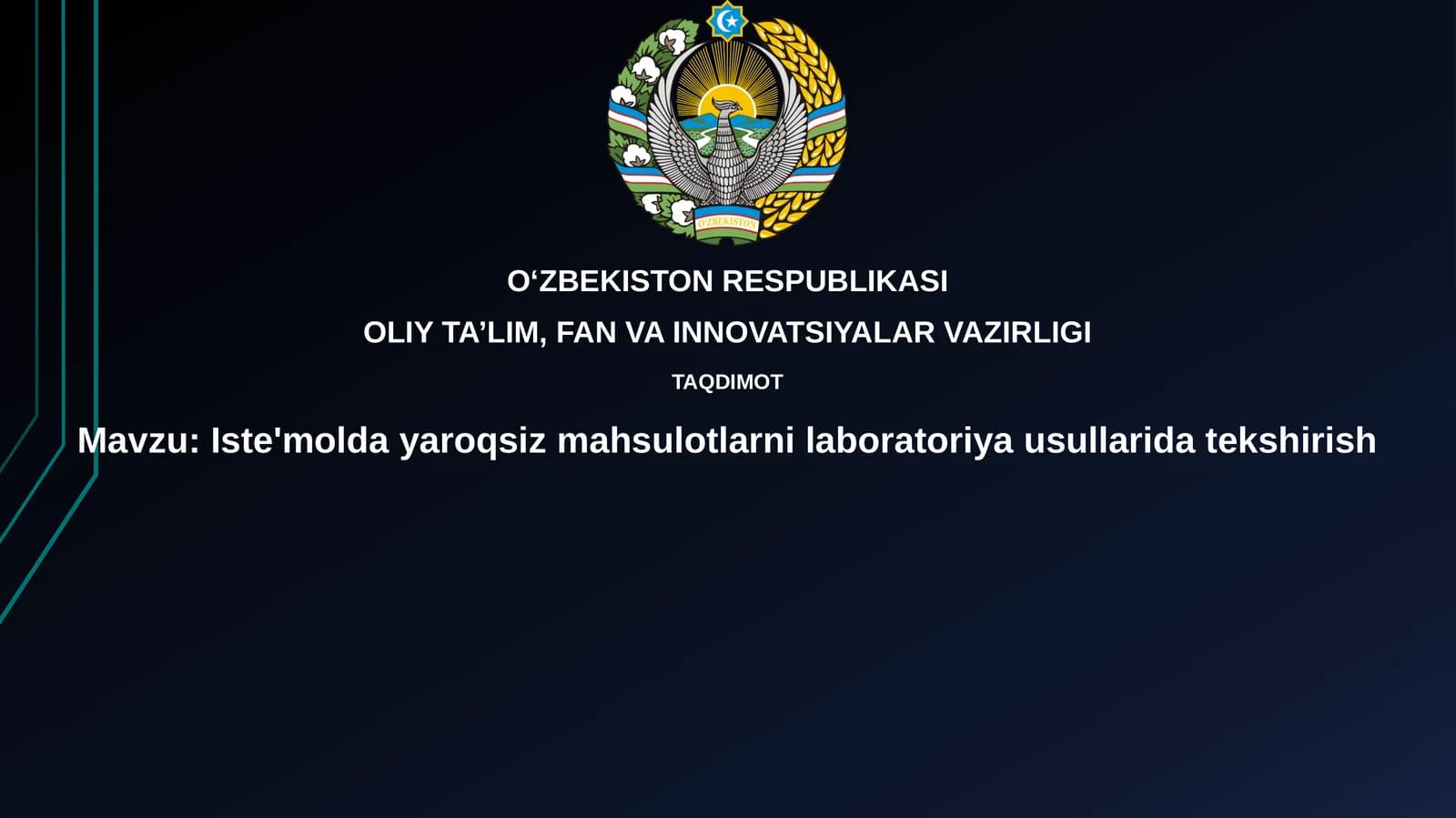 Iste'moldayaroqsizmahsulotlarnilaboratoriyausullaridatekshirish