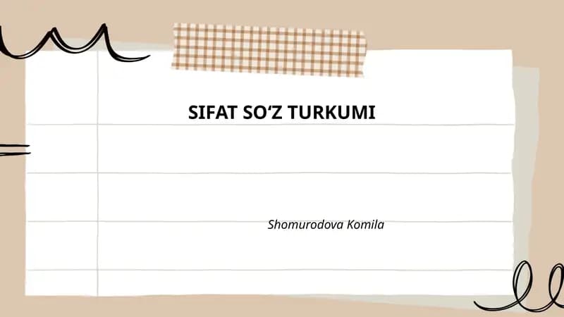 SIFAT SO‘Z TURKUMI
