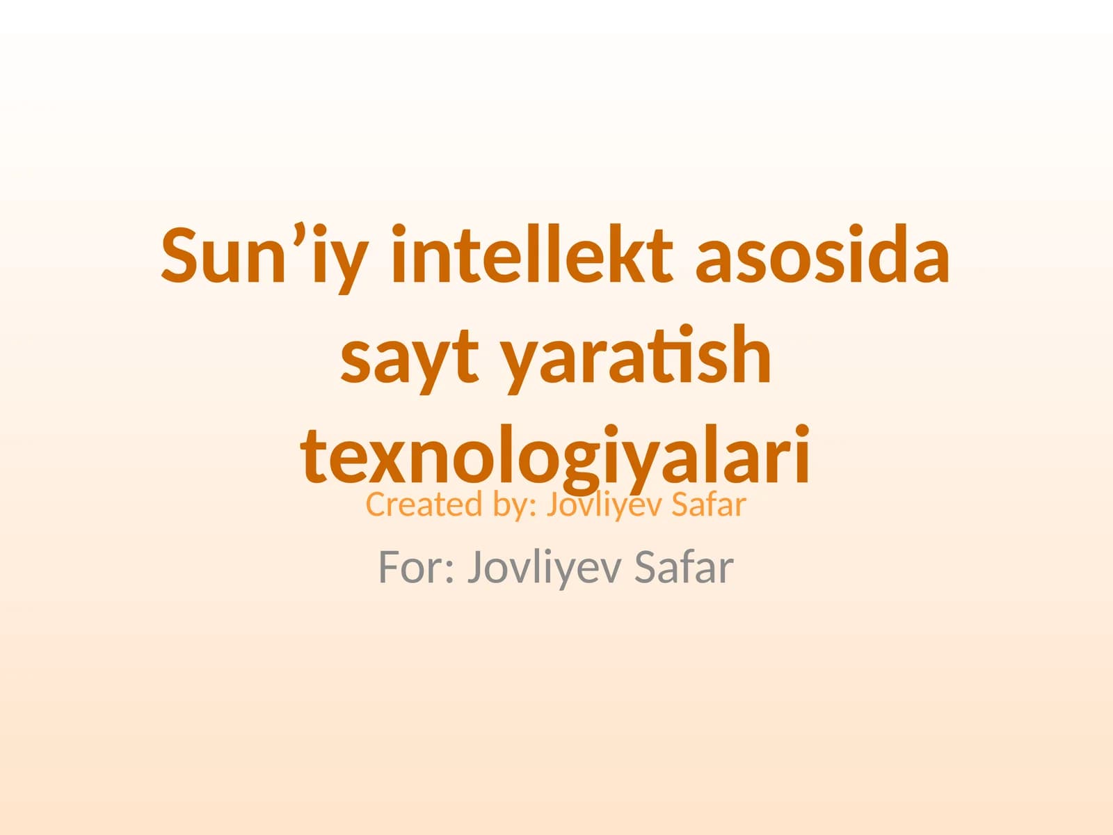 Sun’iy intellekt asosida sayt yaratish texnologiyalari