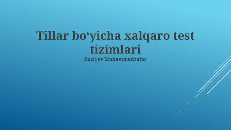 Xalqaro test tizimlari