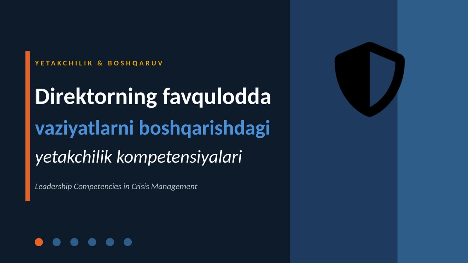 YETAKCHILIK & BOSHQARUV