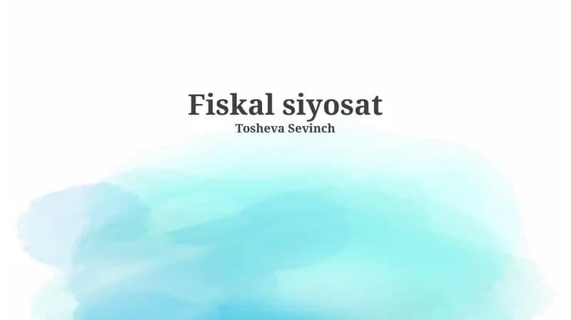 Fiskal siyosat