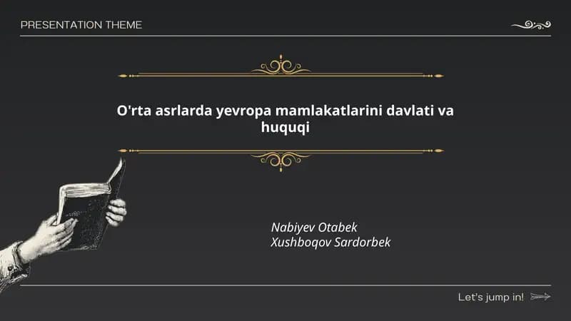 Feodalizmning davlat va huquq tizimidagi o'rni