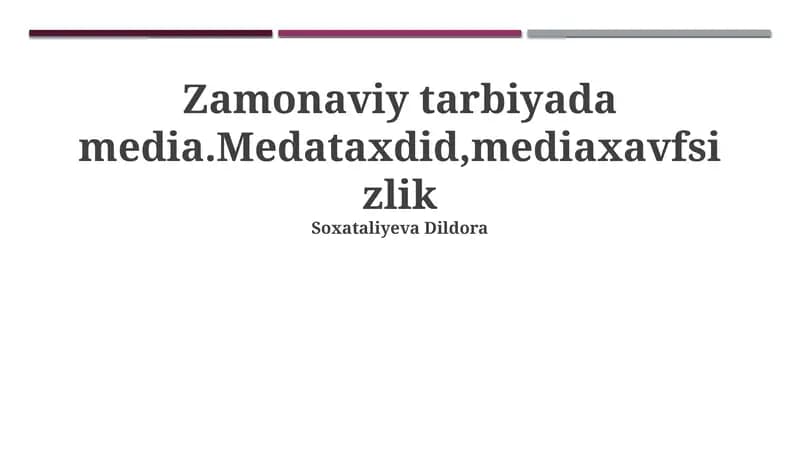 Zamonaviy ta'limda media