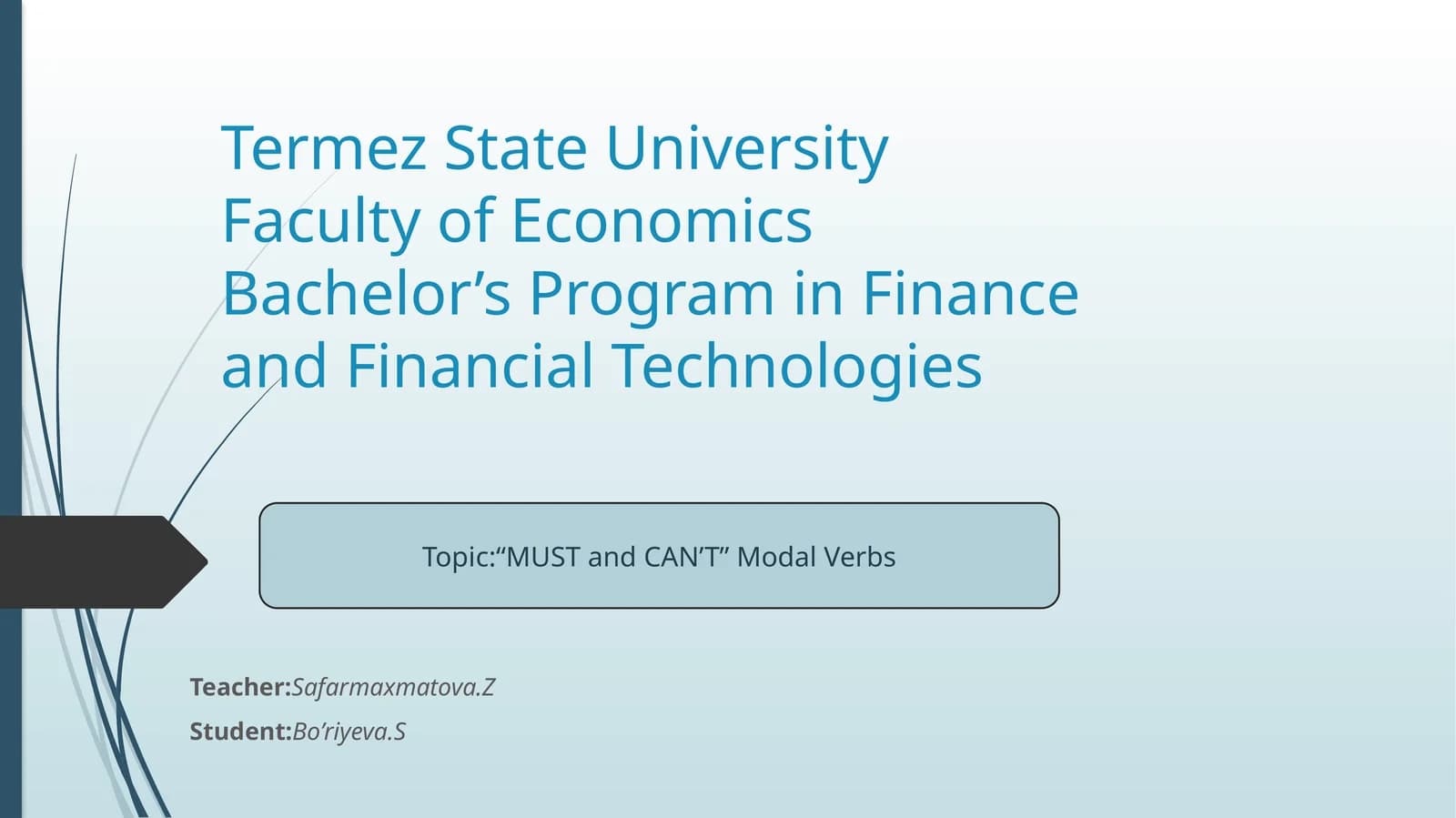 Bachelor’s Program in Finance and Financial Technologies