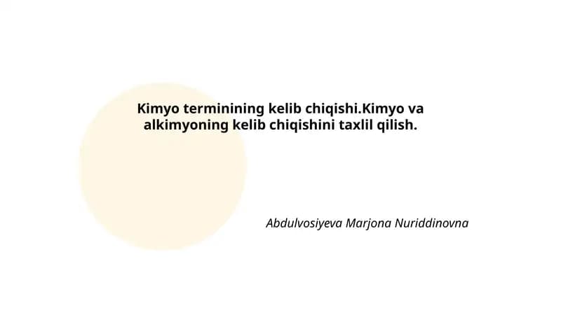 Kimyo termini