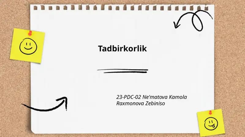 Tadbirkorlik asoslari