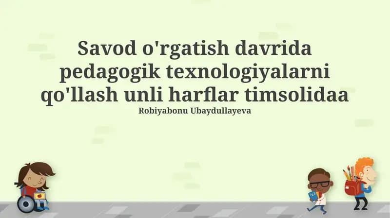 Pedagogik Texnologiyalar va Kasb-hunar Ta'limi