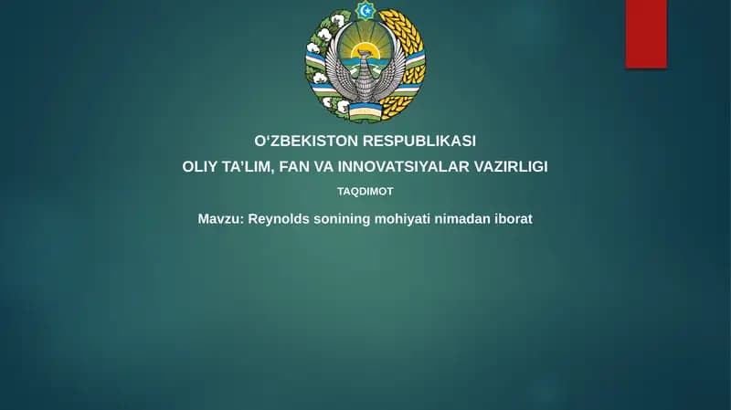 Reynolds soni (Re)