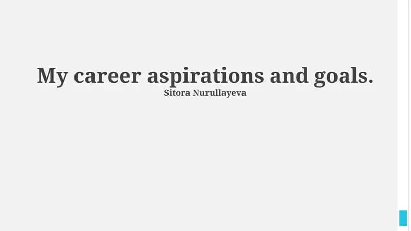 My Career Aspirations and Goals
