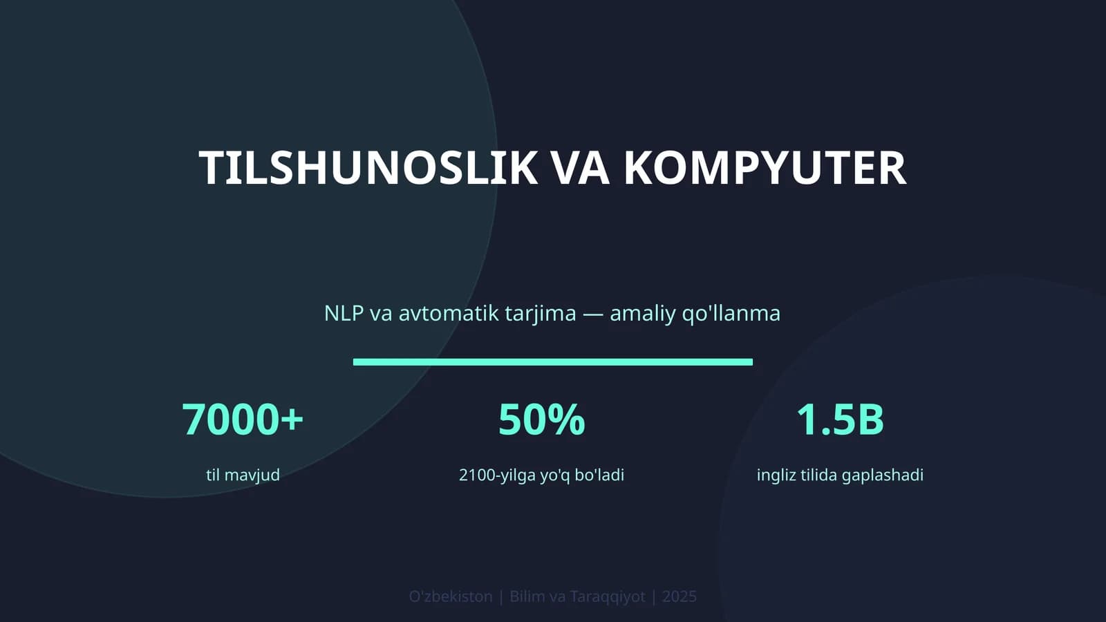 NLP va avtomatik tarjima amaliy qo'llanma