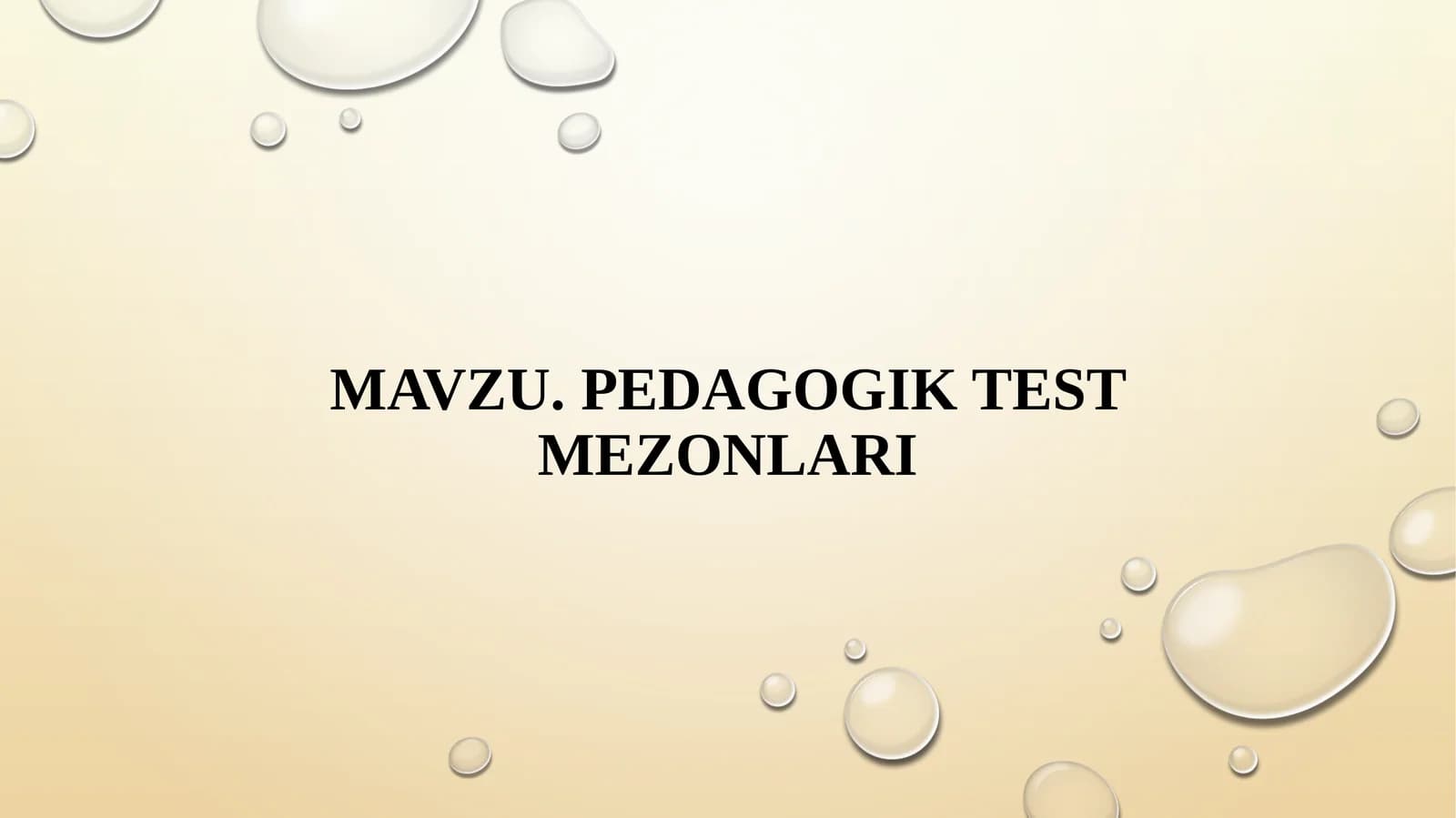 Pedagogik test mezonlari