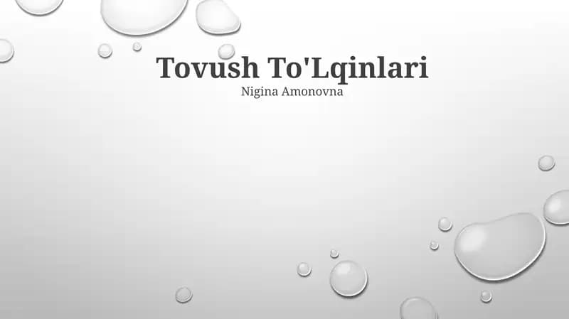 Tovush To'lqinlari