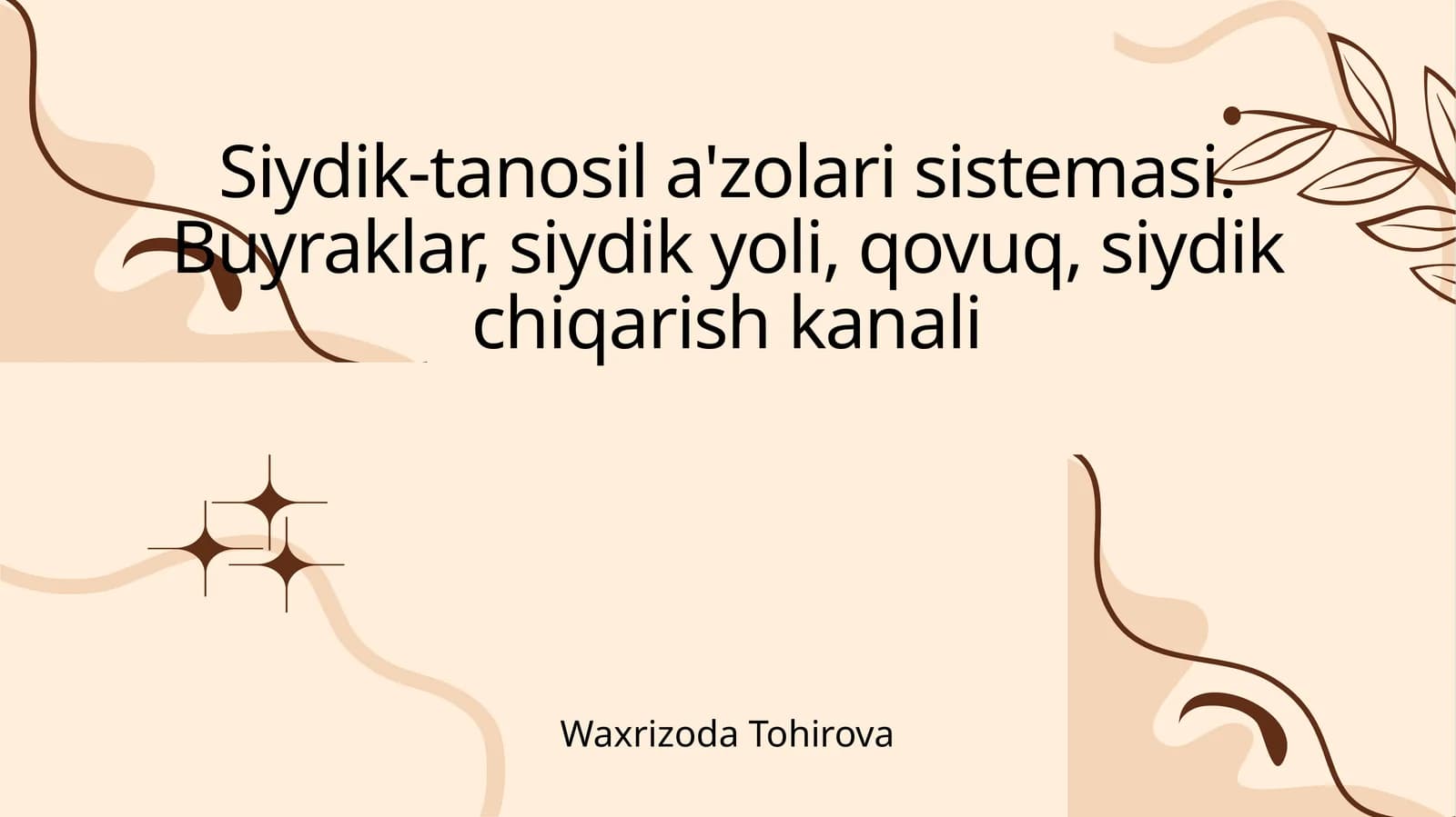 Siydik-tanosil a'zolari sistemasi