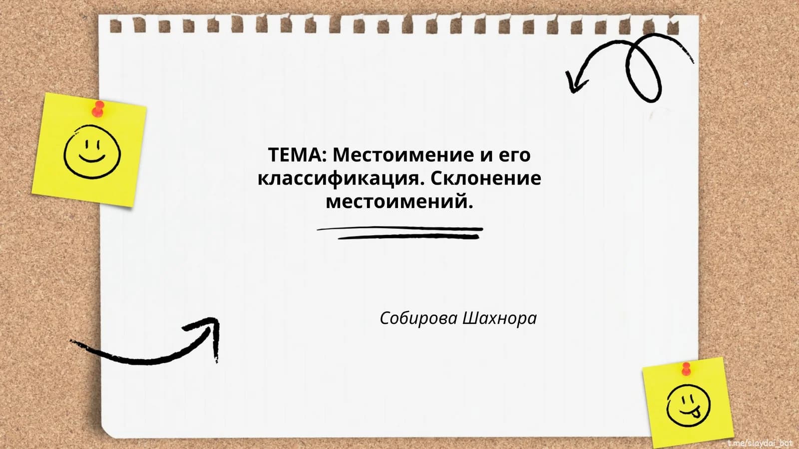 Местоимение и его классификация