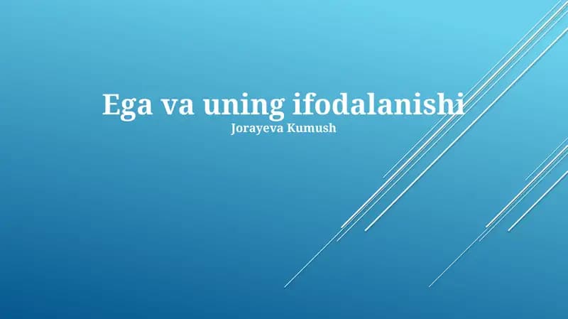 Ega va uning ifodalanishi