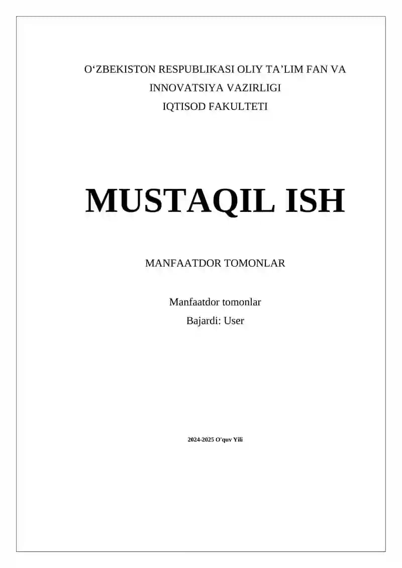 Manfaatdor Tomonlar