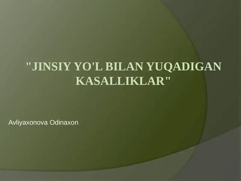 Jinsiy yo'l bilan yuqadigan kasalliklar