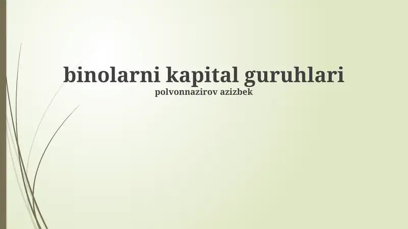 Binary Capital Guruhlari: Umumiy Nuqtai