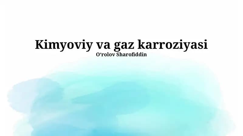 Kimyoviy va gaz karroziyasi