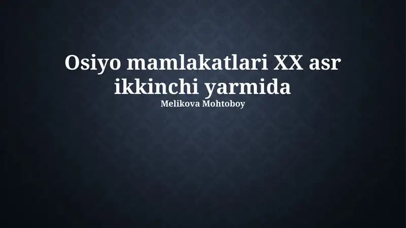 Iqtisodiyot va ijtimoiy o'zgarishlar