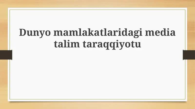 Media ta'lim tarixiy rivojlanishi