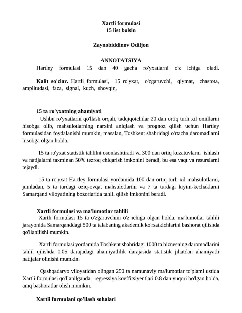 Xartli formulasi