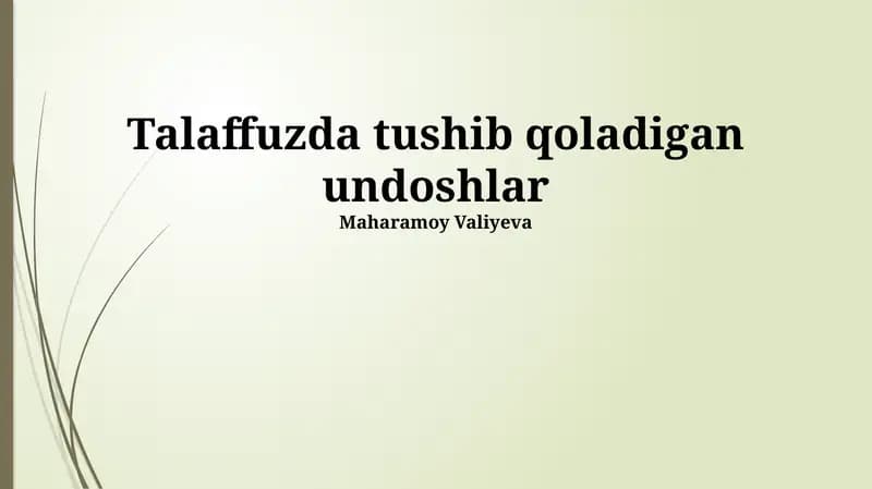 Talaffuzda Tushib Qoladigan Undoshlar