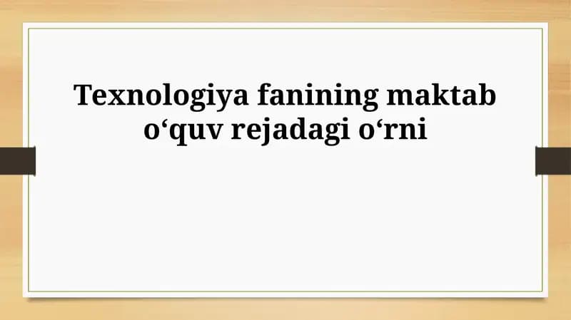Texnologiya taʼlimi
