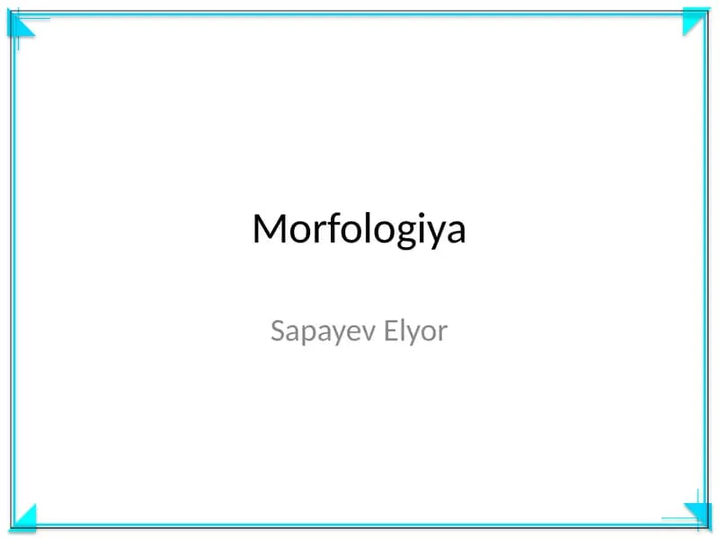 Morfologiya