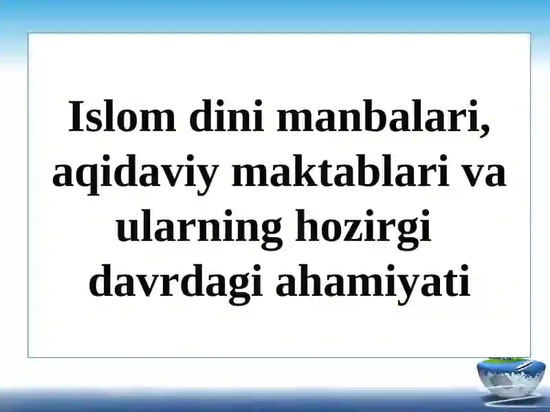 Islom dini manbalari