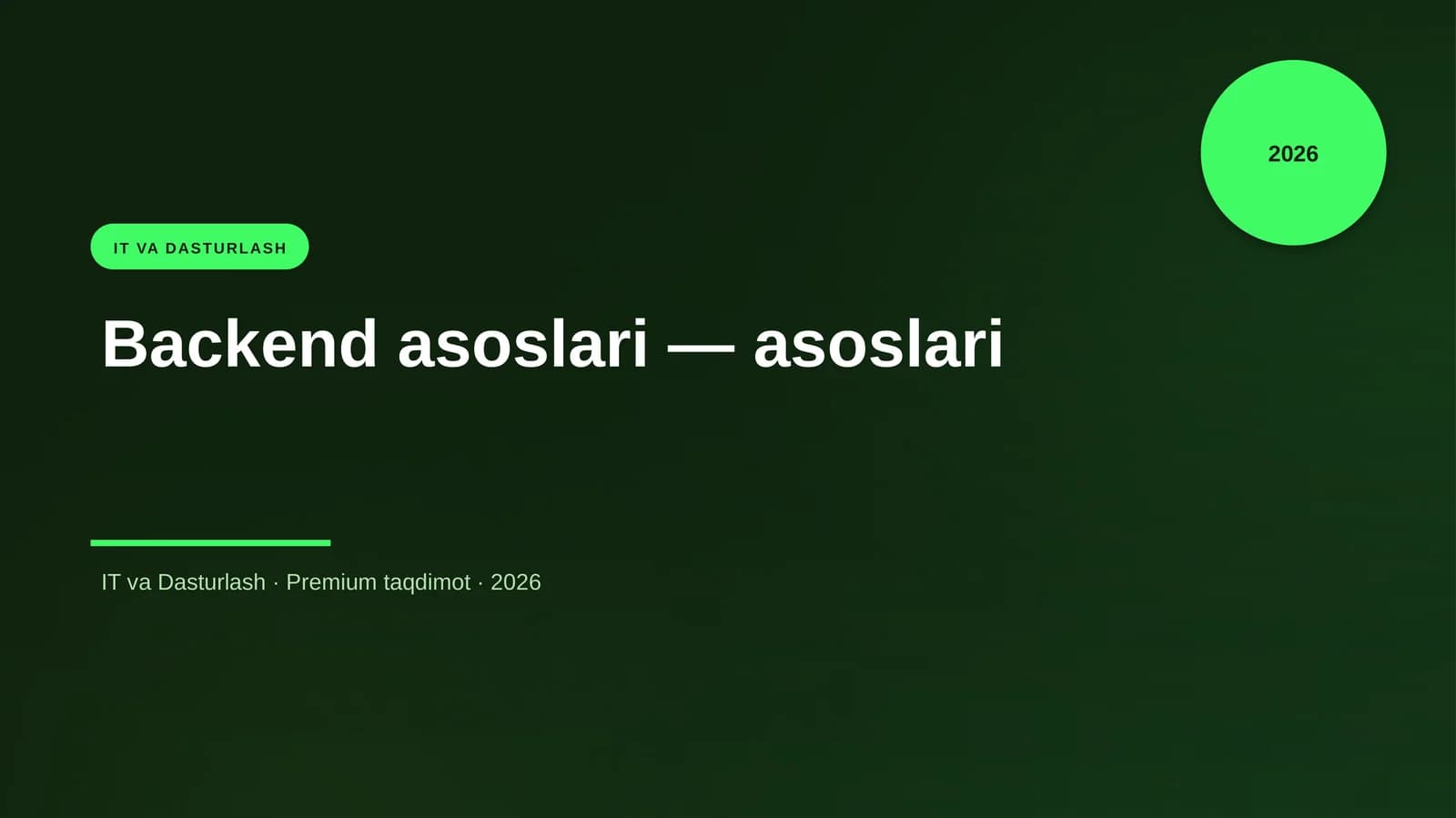 Backend asoslari — asoslari