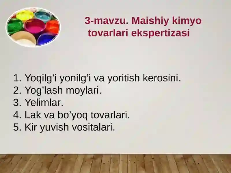 Maishiy kimyo tovarlari ekspertizasi