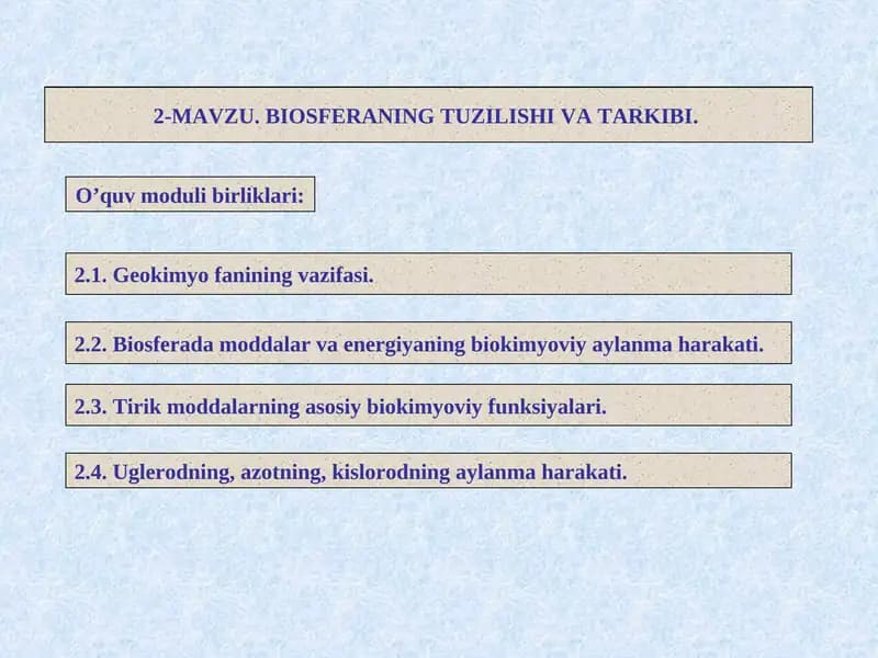 Geokimyo fanining vazifasi
