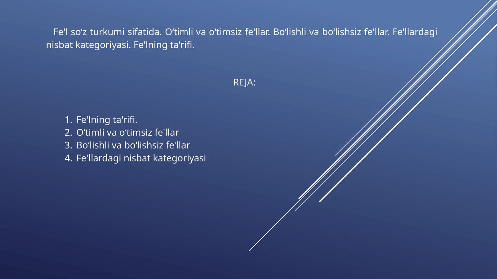 Fe'lning ta'rifi