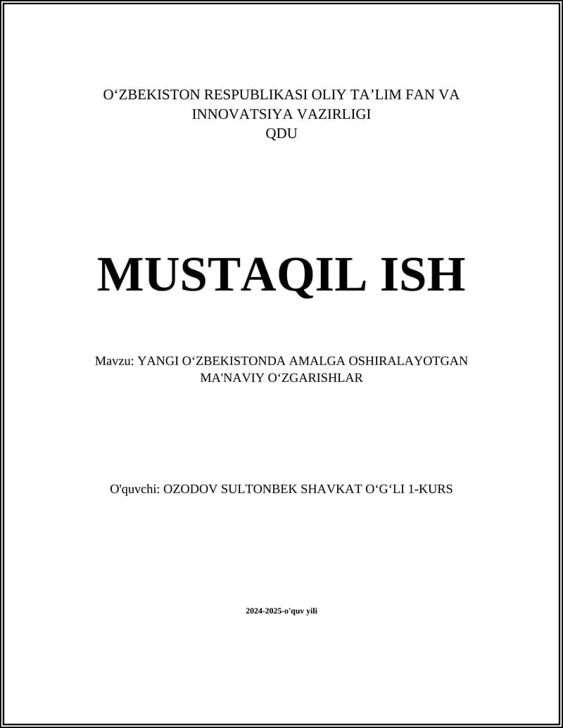 MUSTAQIL ISH